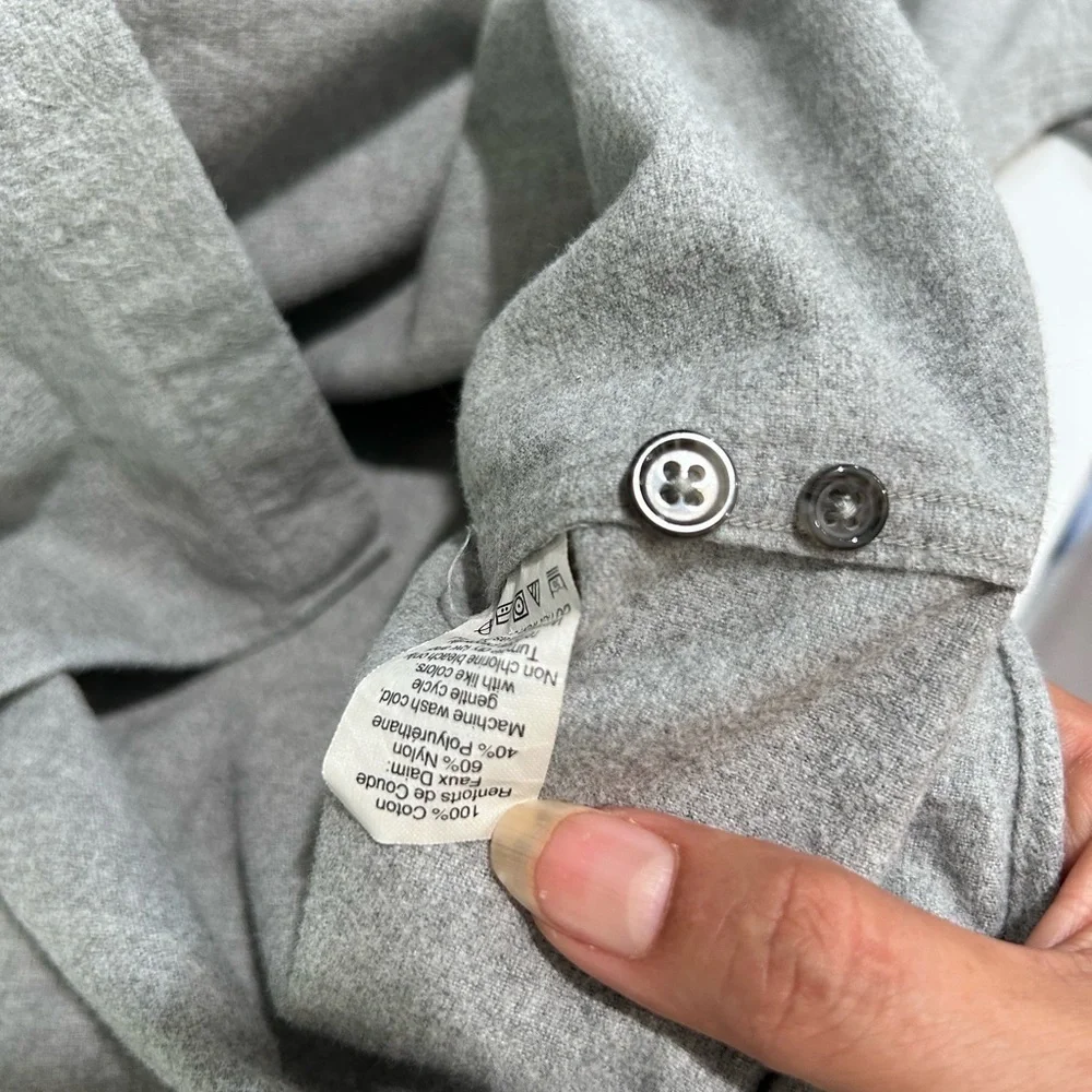 j crew shacked/ Gray Button-Down Shirt